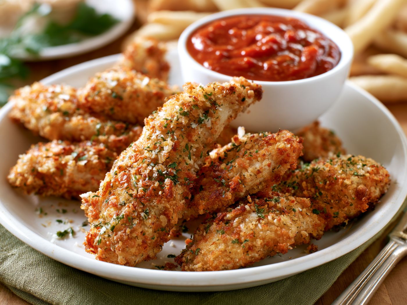 Crispy Parmesan Garlic Chicken Tenders