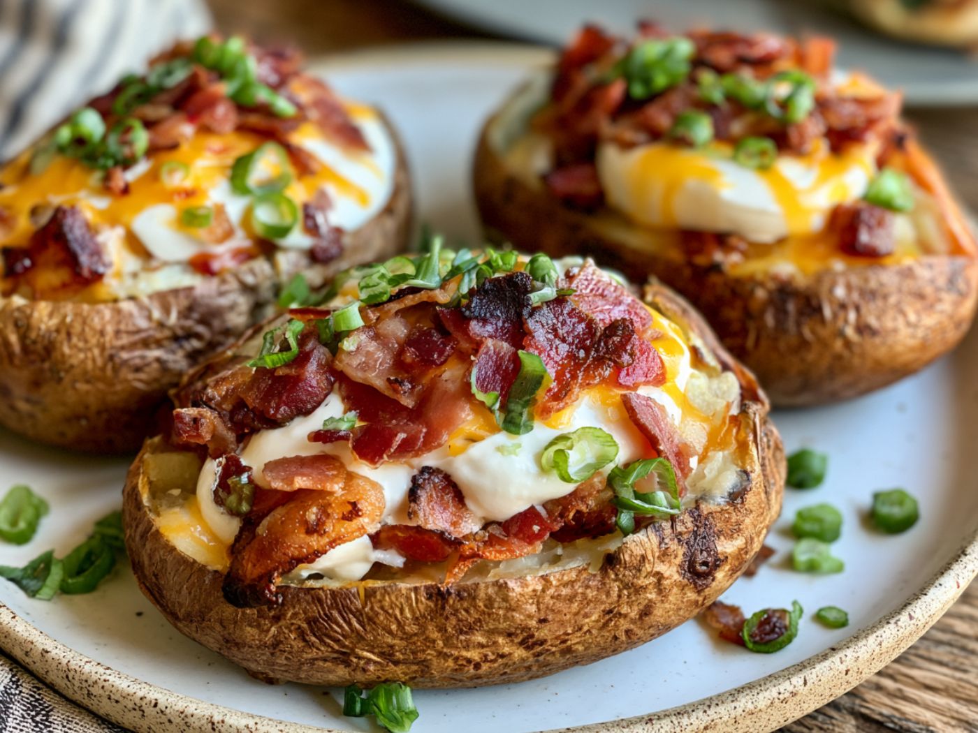 Loaded Air Fryer Baked Potatoes